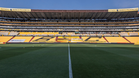 Vista de una de las tribunas del Estadio Banco Pichincha, en Guayaquil, el 17 de septiembre de 2021.