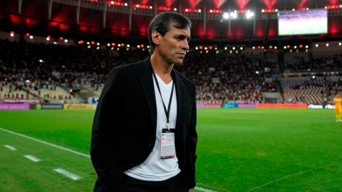 Fabián Bustos, durante el partido de Barcelona ante Flamengo, en Río de Janeiro, el 22 de septiembre de 2021. 