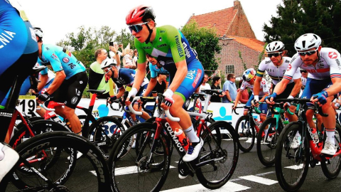 Tadej Pogacar, durante el Mundial de Ciclismo en Flandes, el 26 de septiembre de 2021.  