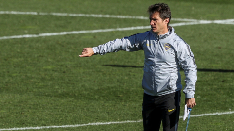 Guillermo Barros Schelotto, entrenador de Boca Juniors, el 6 de diciembre de 2018, durante un entrenamiento en la Ciudad del Fútbol de la RFEF, en Las Rozas (Madrid), para preparar la final de la Copa Libertadores, ante River Plate.