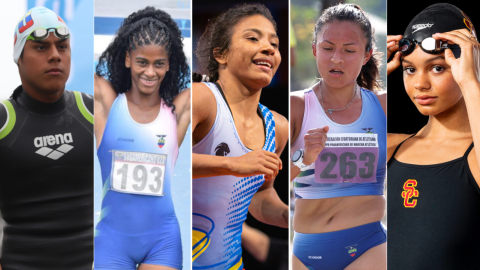 David Farinango, Anahí Suárez, Lucía Yépez, Glenda Morejón y Anicka Delgado irán a los Panamericanos Jr. de Cali 2021. 