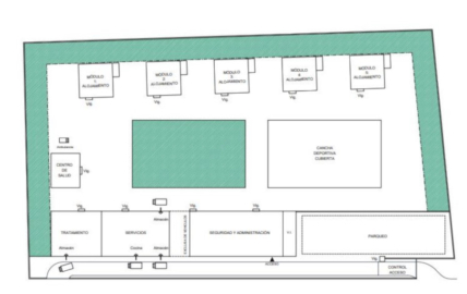 Boceto del plano del nuevo CAI de Esmeraldas.