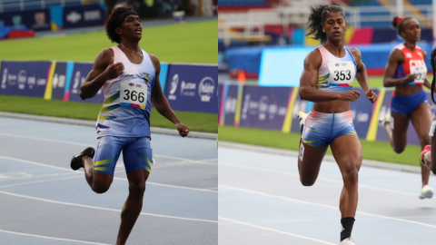 Anderson Marquínez y Anahí Suárez en sus competencias en los Juegos Panamericanos Junior de Cali, el 3 de diciembre de 2021.