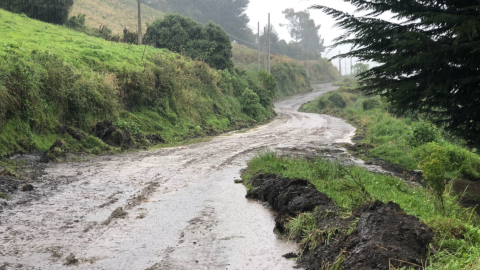 Imagen del terreno destapado de la etapa reina de la Vuelta al Ecuador. 