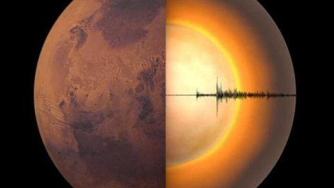 Ilustración. Utilizando datos sísmicos, los investigadores han medido la corteza, el manto y el núcleo de Marte.