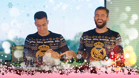 Lucas Vásquez y Nacho Fernández, del Real Madrid, participan de retos navideños.