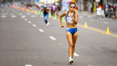 Paula Valdez durante el Campeonato Nacional de Marcha que se corrió el sábado 8 de enero de 2022.