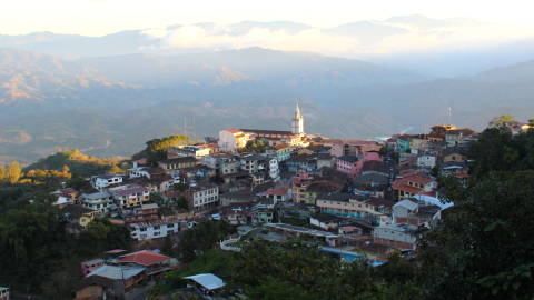 Vista panorámica de Zaruma, patrimonio cultural de Ecuador, de 2015.