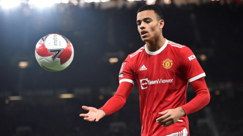 Mason Greenwood del Manchester United durante el partido de la tercera ronda de la Copa FA entre el Manchester United y el Aston VillA, el 10 de enero de 2022.