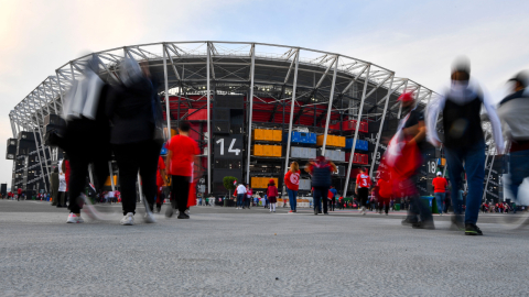 Imagen del Stadium 974, que fue construido con contenedores y que se usará en el Mundial de Catar 2022. 