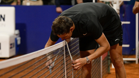 Juan Martín del Potro, tras su partido en la primera ronda del Abierto de Argentina, en Buenos Aires, el 9 de febrero de 2022.