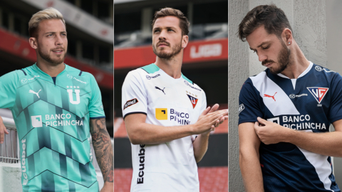 Las tres camisetas de Liga de Quito para la temporada 2022.