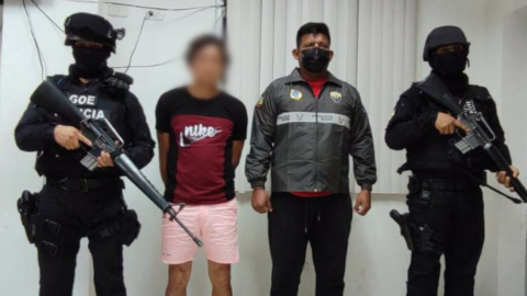 La Policía detuvo al supuesto autor material del triple crimen en Quinsaloma, Los Ríos, el 17 de febrero de 2022.