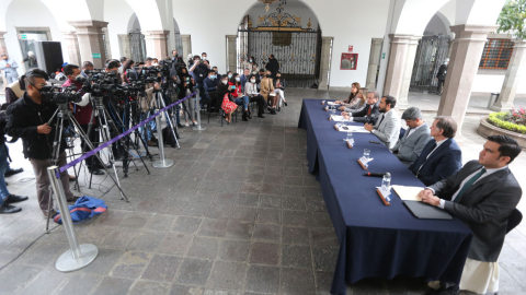 Presentación del proyecto de ley de Inversiones, en el Palacio de Carondelet, el 22 de febrero de 2022.