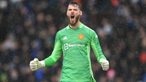 David de Gea, en el partido del Manchester United ante Leeds United, el 20 de febrero de 2022.