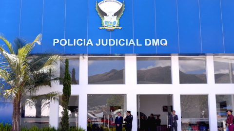 Imagen referencial de la fachada de la sede la Policía Judicial, en Quito. 