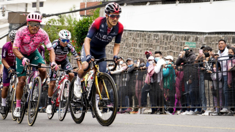 Richard Carapaz durante el Campeonato Nacional de Ciclismo que se corrió el domingo 20 de febrero en Quito. 