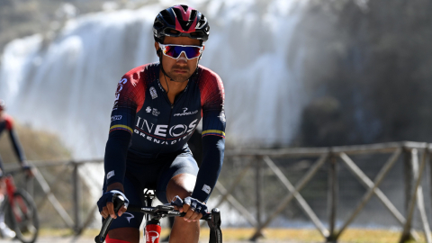 Jhonatan Narváez, durante la sexta etapa de la Tirreno-Adriático, el 12 de marzo de 2022.