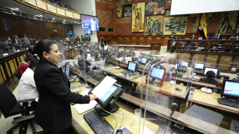 Intervención de la asambleísta Isabel Enríquez, de Pachakutik, en la sesión del pleno. Quito, 9 de marzo de 2022