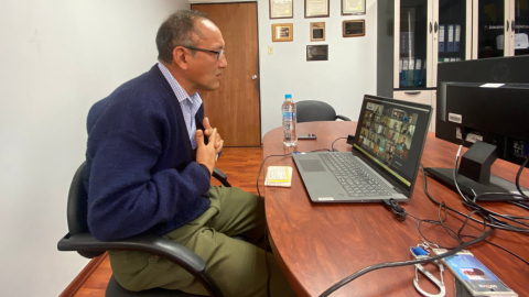 Gonzalo Cortez durante la audiencia de su caso ante la Corte Interamericana, el 21 de marzo de 2022.