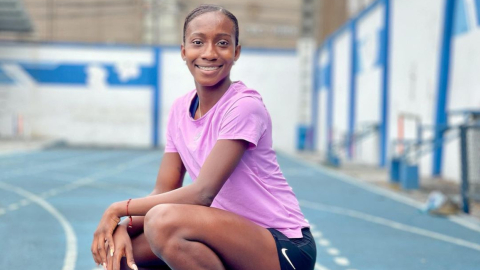 Kiara Rodríguez, durante un entrenamiento en Guayaquil, el 23 de noviembre de 2021.