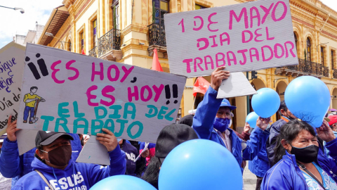 Marcha por el Día del Trabajador, en Cuenca, el 1 de mayo de 2022.