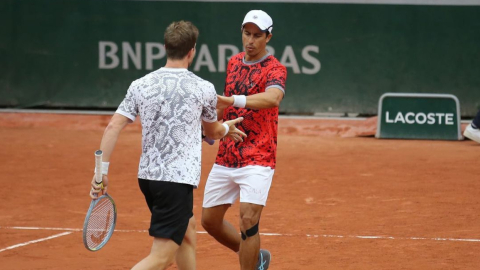 Gonzalo Escobar y Ariel Behar, en Roland Garros, el 1 de junio de 2022.