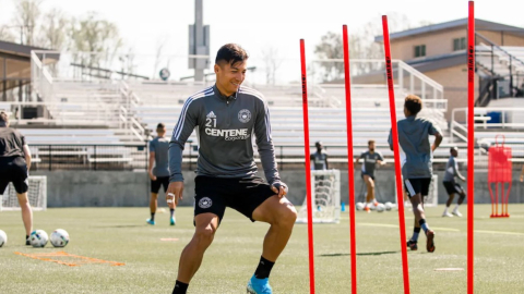 Alan Franco, en un entrenamiento con el Charlotte FC, el 12 de abril de 2022.