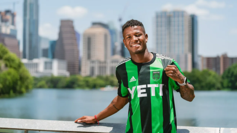 El jugador ecuatoriano, Washington Corozo, con la camiseta del Austin FC, este miércoles 6 de julio de 2022.