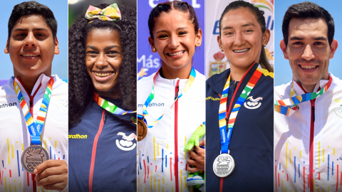 David Farinango, Anahí Suárez, Karla Jaramillo, Miryam Núñez y Esteban Enderica ganaron medallas en los Juegos Bolivarianos. 