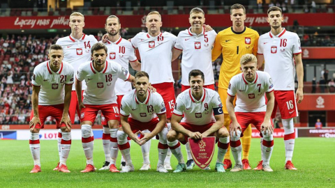 Los jugadore de la selección de Polonia previo a un encuentro.