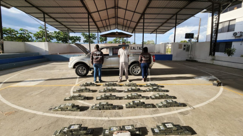 Cocaína incautada en Pastaza, tras un operativo de control, el 22 de julio de 2022. 