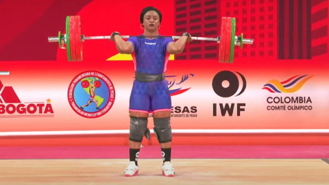 Tamara Salazar, durante el Panamericano de Pesas, en Bogotá, el 29 de julio de 2022.