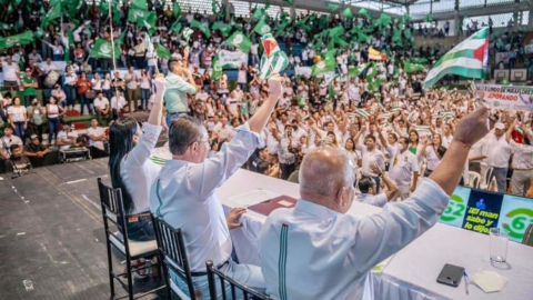 El movimiento Caminantes, en su asamblea general el 16 de julio de 2022, en Portoviejo (Manabí).