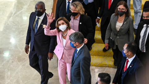 Nancy Pelosi, presidenta de la Cámara de Representantes de Estados Unidos, a su llegada a Taiwán, el 2 de agosto de 2022.