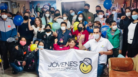 Voluntarios de la Fundación Jóvenes contra el Cáncer, el 5 de marzo de 2022.