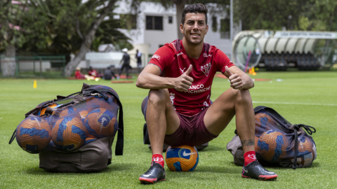 Michael Hoyos después de un entrenamiento de Liga, en el Complejo de Alto Rendimiento de Pomasqui, el 28 de julio de 2022. 