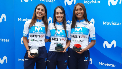 Natalia Vásquez, Ana Vivar y Marcela Peñafiel, en Quito, el 16 de agosto de 2022.