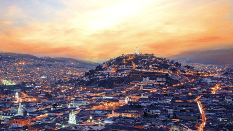 Imagen panorámica del Centro Histórico de Quito.