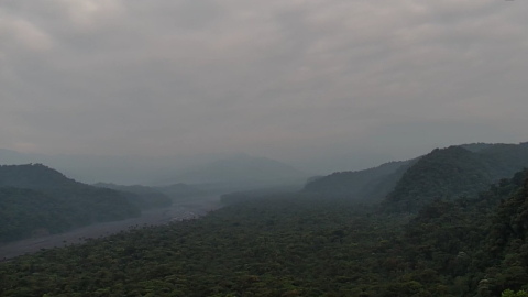 Imagen del volcán Sangay, captada por el monitoreo del Instituto Geofísico, el 28 de agosto de 2022.