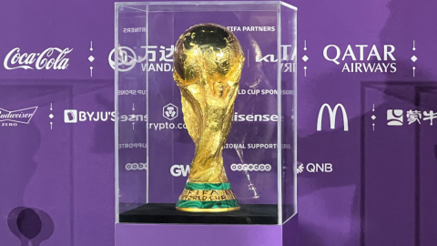 Acto de conmemoración de los "200 días que faltan" para la Copa del Mundo de la FIFA el 6 de mayo de 2022, en Doha.