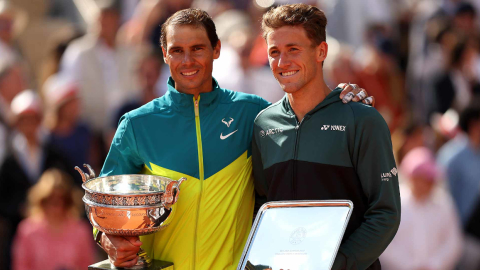 Rafael Nadal venció a Casper Ruud en la final de Roland Garros 2022. 