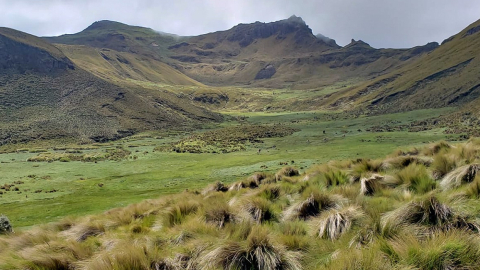 Panorámica de referencia de un sector del páramo en Simiátug, en Guaranda. 