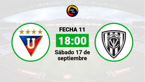 Liga de Quito se enfrenta a Independiente del Valle el sábado 17 de septiembre desde las 18:00.