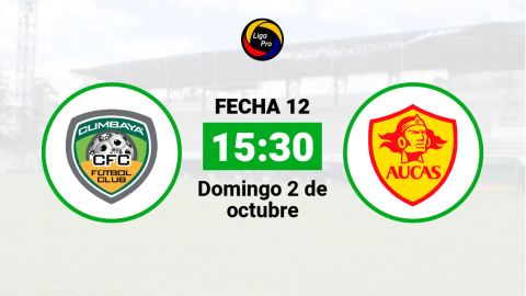 Cumbayá se enfrenta a Aucas el domingo 2 de octubre desde las 15:30.