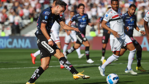 Lautaro Díaz, durante el partido de Independiente del Valle ante Sao Paulo en la final de la Sudamericana, el 1 de octubre de 2022.