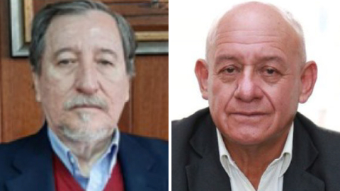 César Rodríguez (izq.), vocal de los empleadores; y Luis Clavijo, vocal de los afiliados al Instituto Ecuatoriano de Seguridad Social (IESS).