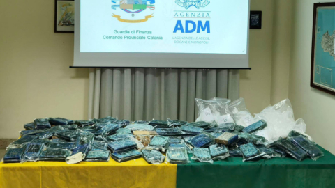 La Policía Financiera y de Fronteras italiana incautó 110 kilos de cocaína pura, que tendría un valor en el mercado de 12 millones de euros, que se encontraba en un contenedor con frutas tropicales procedentes de Ecuador y que llegaron al puerto de Catania, en Sicilia, en un barco procedente de Sudamérica.