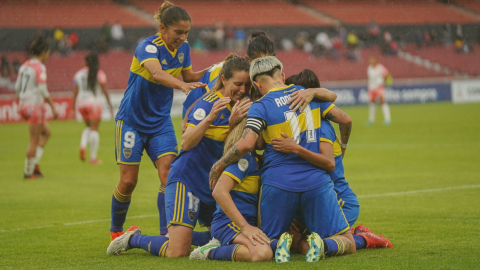 Las jugadoras de Boca Juniors celebran en el partido ante Ñañas, el 16 de octubre de 2022.