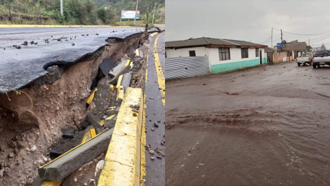 Las fuertes lluvias en Tungurahua dejaron casas anegadas y daños en varias vías del cantón Píllaro y de Ambato, la tarde del 26 de octubre de 2022.